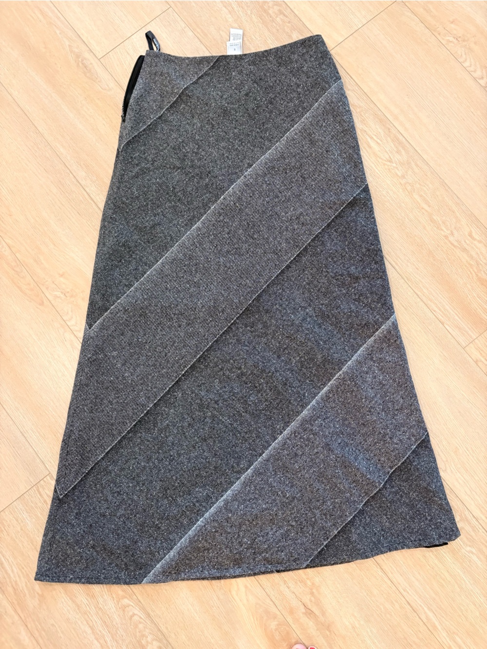 Peter Nygard Charcoal Gray Diagonal Panel Pencil Skirt
